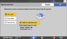 Illustration de l'écran du panneau de commande