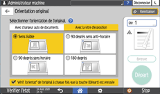 Illustration de l'écran du panneau de commande