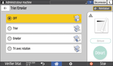 Illustration de l'écran du panneau de commande