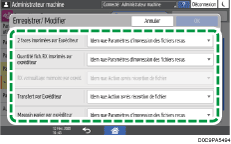 Illustration de l'écran du panneau de commande