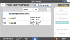 Illustration de l'écran du panneau de commande
