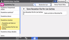 Illustration de l'écran du panneau de commande