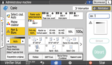Illustration de l'écran du panneau de commande