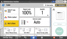 Illustration de l'écran du panneau de commande
