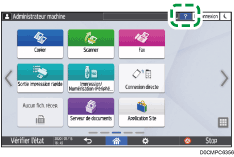 Illustration de l'écran du panneau de commande
