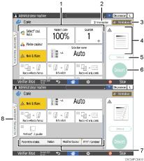 Illustration numérotée du panneau de commande