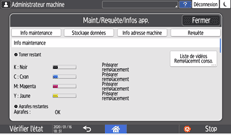 Illustration de l'écran du panneau de commande
