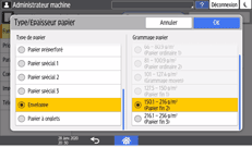 Illustration de l'écran du panneau de commande