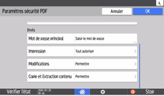 Illustration de l'écran du panneau de commande