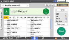 Illustration de l'écran du panneau de commande