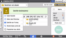 Illustration de l'écran du panneau de commande