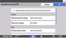 Illustration de l'écran du panneau de commande