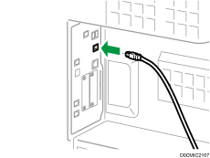 Illustration du raccordement du câble USB