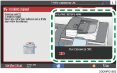 Illustration de l'écran du panneau de commande