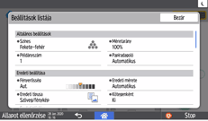 A kezelőpanel ismertetése