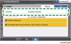 A kezelőpanel ismertetése