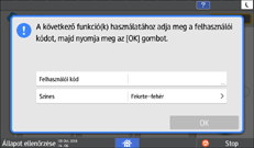 A kezelőpanel ismertetése