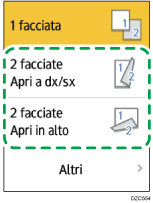 Illustrazione della schermata sul pannello di controllo