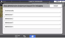 Illustrasjon av betjeningspanelet