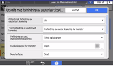 Illustrasjon av betjeningspanelet