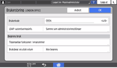 Illustrasjon av betjeningspanelet