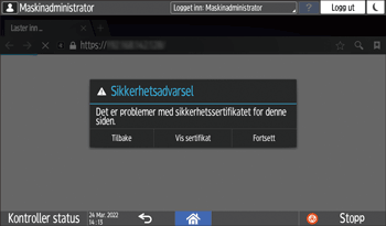 Illustrasjon av betjeningspanelet