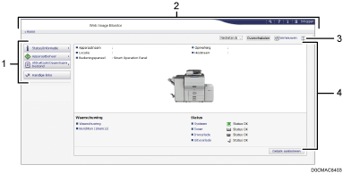 Schermafbeelding van internetbrowser (afbeelding met genummerde items)