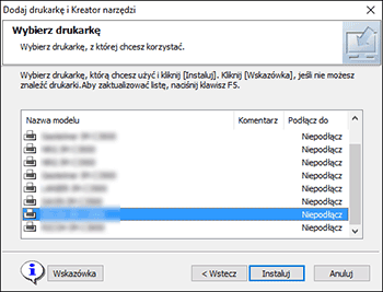 Ilustracja programu instalacyjnego sterownika