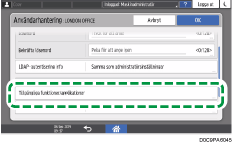 Bild på användarpanelens skärm
