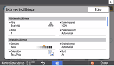 Bild på användarpanelens skärm
