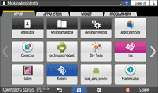 Bild på användarpanelens skärm