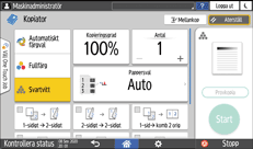 Bild på användarpanelens skärm