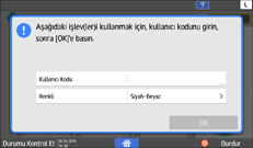 İşletim paneli ekran görseli