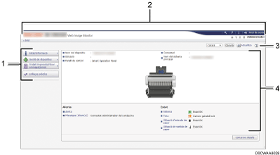 Il·lustració de la pantalla del navegador web (il·lustració de referència enumerada)