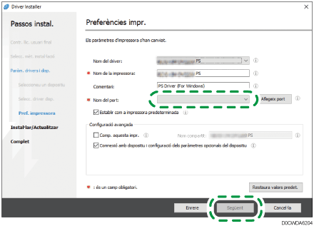 Il·lustració de l'instal·lador del driver