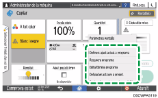 Il·lustració de pantalla del tauler d'operacions