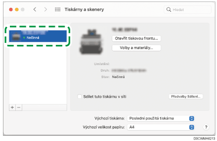 Ilustrace obrazovky ovladače