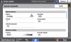 Ilustrace ovládacího panelu