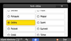Ilustrace ovládacího panelu