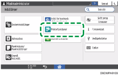 Operation panel screen illustration