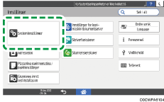 Operation panel screen illustration