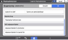 Operation panel screen illustration