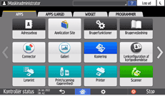 Operation panel screen illustration