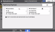 Operation panel screen illustration