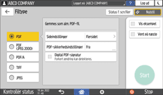 Operation panel screen illustration