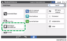 Operation panel screen illustration