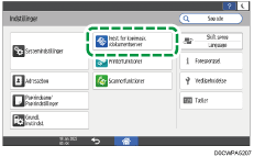 Operation panel screen illustration
