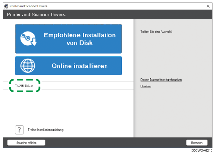 Abbildung Treiberbildschirm