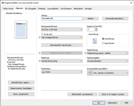 Abbildung Treiberbildschirm