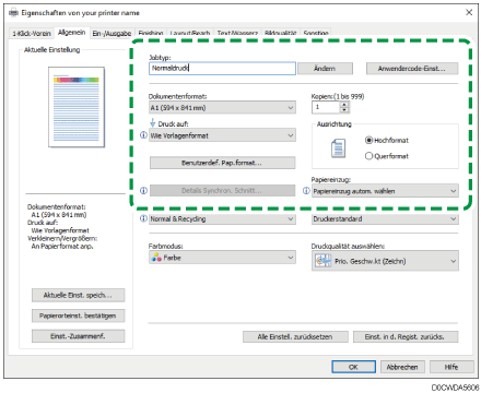 Abbildung Treiberbildschirm